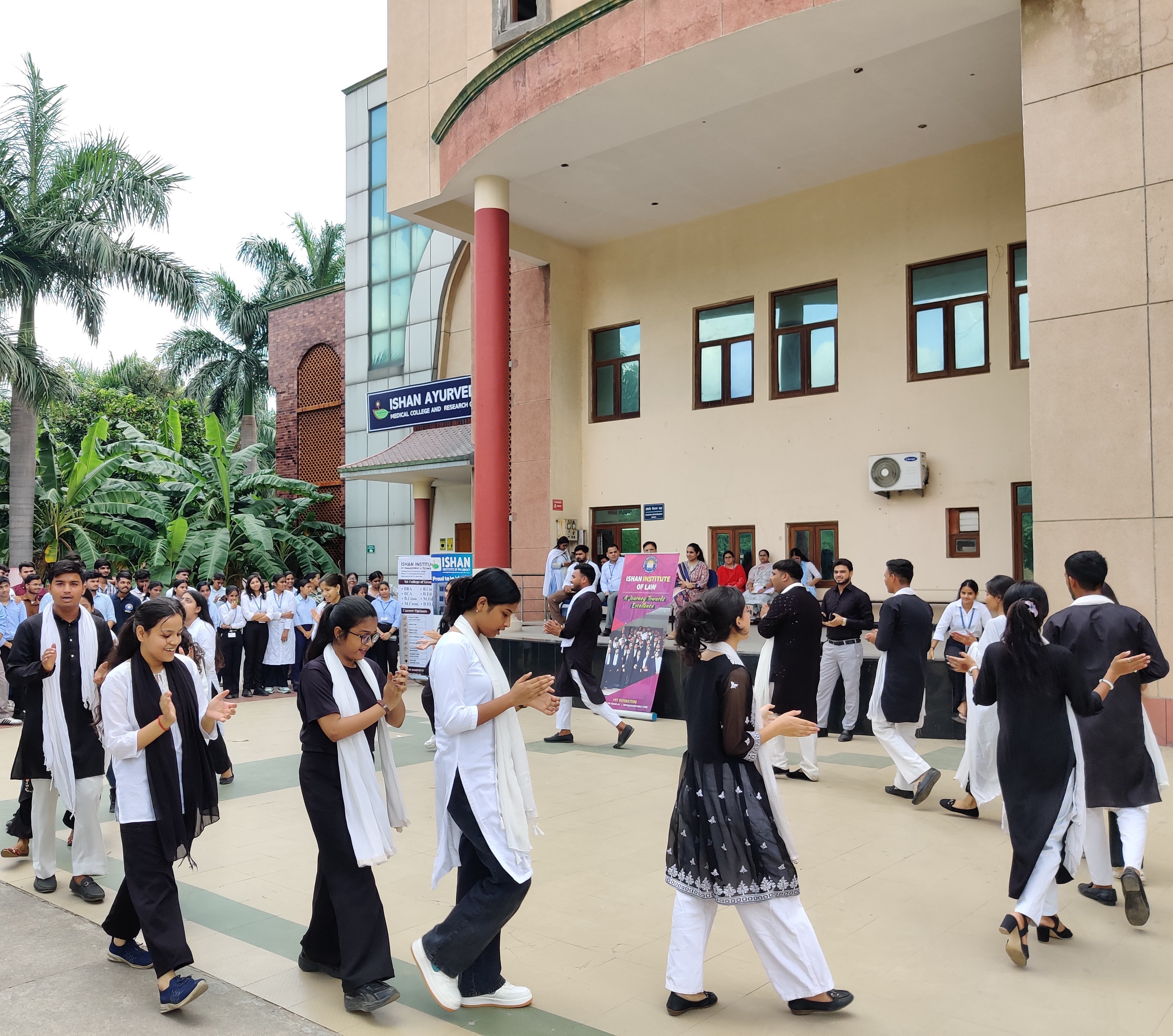 Ishan Institute of law LLM students conducting a program on social issues. front