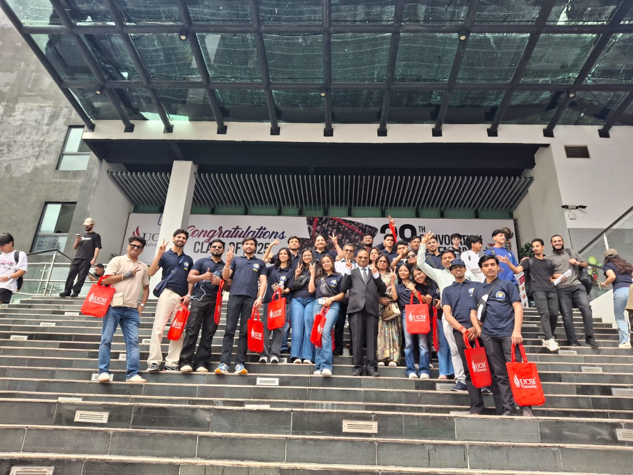 Ishan Best college D Pharm students during an international educational trip and university visit.